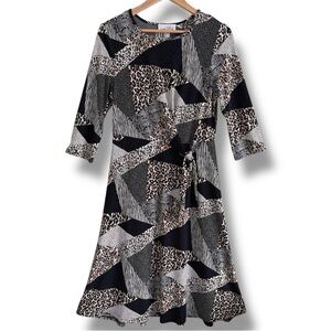 Joseph Ribkoff Mixed‑Print Dress Size 8